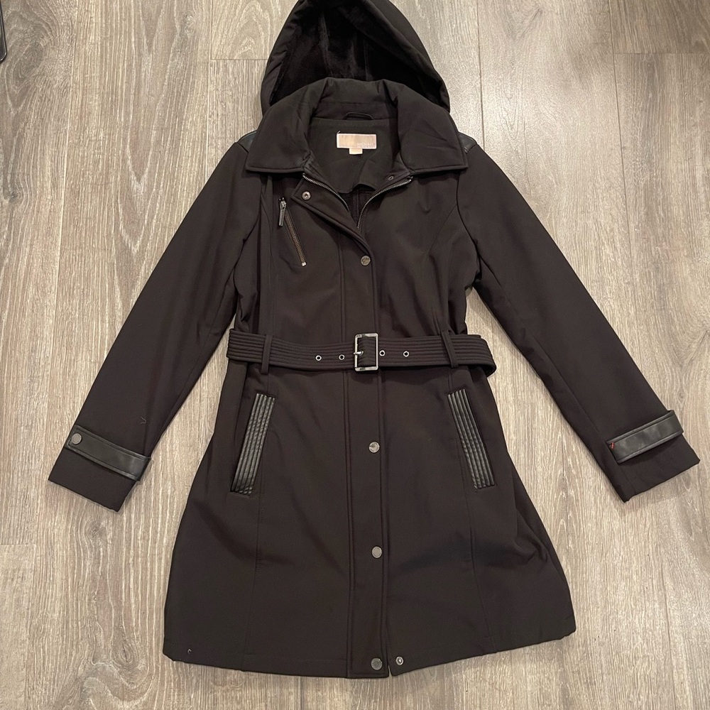 Michael Kors Black Trench Coat with Belt